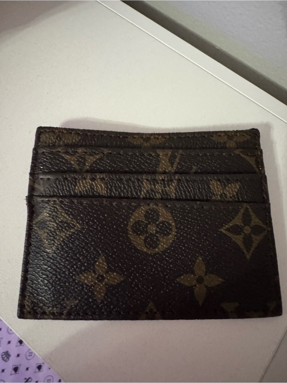 Designer Monogram Brown Leather Card & Key Holder